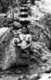 Philippines: Ifugao village scene, young mother and child balancing pots on her head, Cordillera Administrative Region, Central Luzon, c. 1950